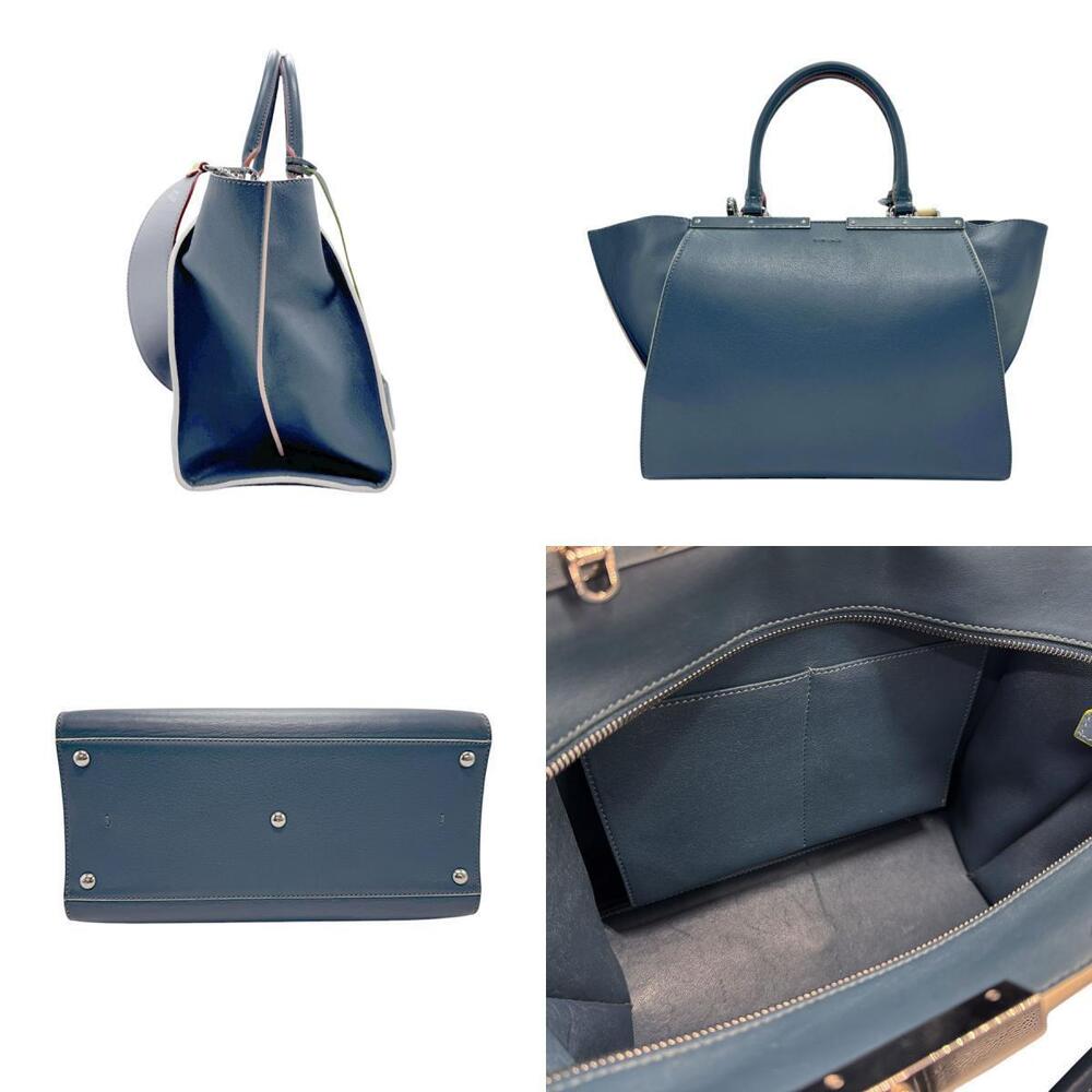Fendi Leather Blue Shoulder Bag Cobalt Trois Jours